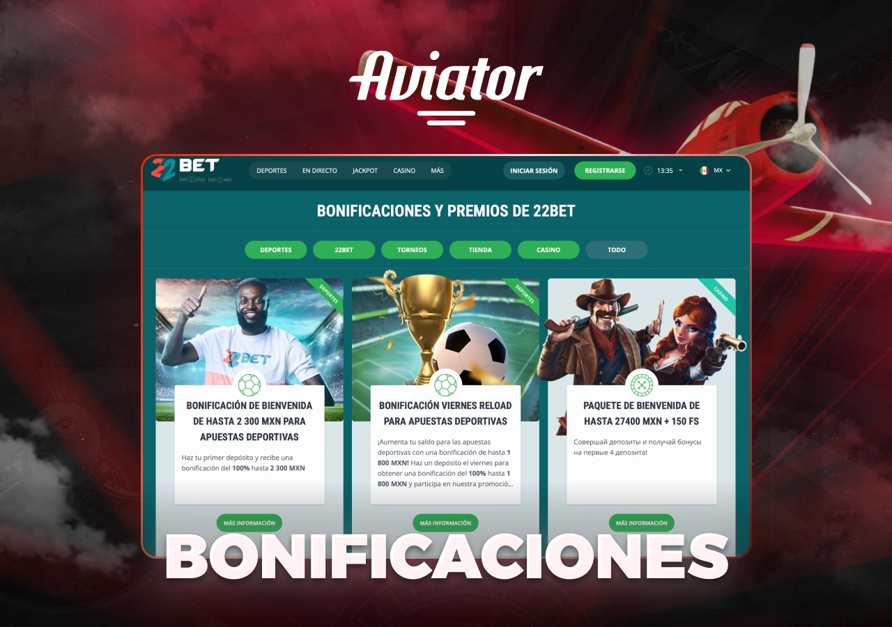 Ofertas de bonos para todos los usuarios de 22Bet Casino